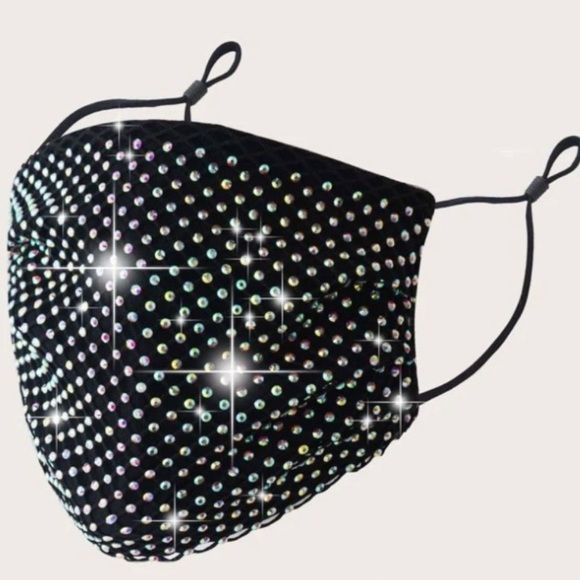 Accessories - BLACK RHINESTONE GILTER SPARKING FASHIONABLE MASK